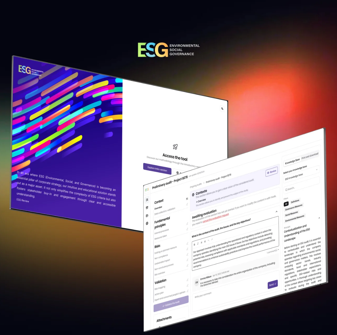 Visuel de la solution ESG Review